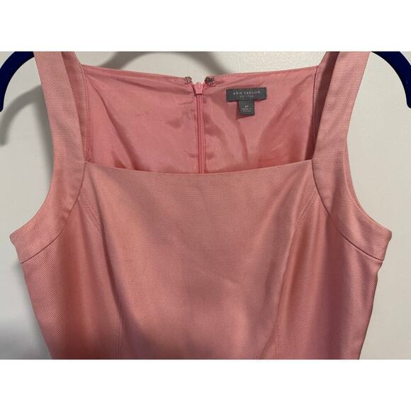 Ann Taylor 100% Silk pink A-line dress with waist sash. - Picture 4 of 9